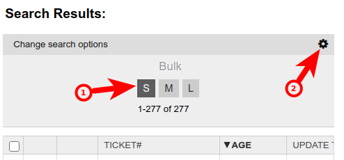 OTRS result view S/M/L configuration